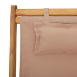 vidaXL Chaise pliable de plage taupe bois d'eucalyptus massif et tissu