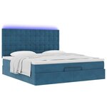 VidaXL Cadre de lit ottoman avec matelas bleu foncé 180x200 cm velours