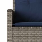 vidaXL Canapés en forme de L avec coussins gris résine tressée