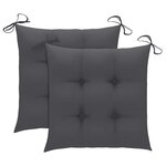 vidaXL Chaises de jardin avec coussins lot de 2 Teck solide et acier