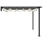 vidaXL Gazebo mural Crème Acier