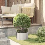 vidaXL Cache-pot de jardin Argent 30 x 30 x 20 cm Acier inoxydable