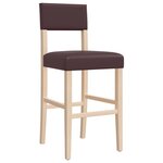 vidaXL Chaises de bar lot de 2 bois massif d'hévéa et similicuir