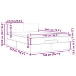vidaXL Lit ottoman avec matelas et LED gris foncé 140x200 cm tissu