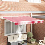 vidaXL Toile de rechange pour store banne Rouge et blanc 350 x 200 cm