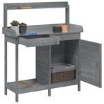 vidaXL Table de rempotage avec armoire gris bois massif de sapin