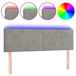 vidaXL Tête de lit à LED Gris clair 144x5x78/88 cm Velours