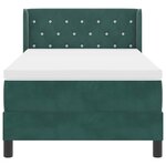 vidaXL Lit à ressorts avec matelas Vert foncé 200 x 90 cm Polyester