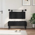vidaXL Tête de lit suspendue Noir Tissu