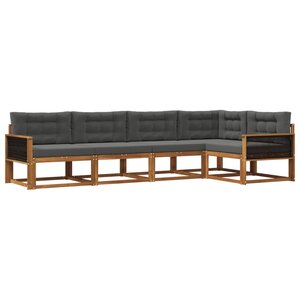 vidaXL Ensemble de canapés d'extérieur 5 pc Naturel et Anthracite