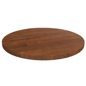 vidaXL Dessus de table rond Marron foncé Ø30x1 5cm Chêne massif traité