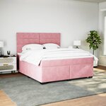 vidaXL Sommier à lattes de lit avec matelas Rose 180x200 cm Velours
