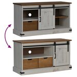 vidaXL Meuble TV HALDEN avec porte coulissante blanc 110x40x60 cm