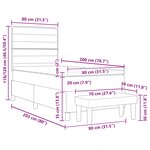 vidaXL Lit à ressorts avec tête de lit Gris clair 80 x 200 cm tissu