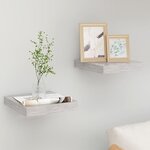 vidaXL Étagères murales flottantes 2 Pièces gris béton 23x23 5x3 8 cm MDF