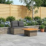 vidaXL 2 Pièce Canapé du milieu de jardin avec table relevable