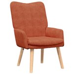 fauteuil relaxant vidaXL rouge orange en velours côtelé