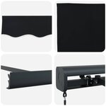 vidaXL Auvent Rétractable Noir 350 x 250 cm Tissu et Métal