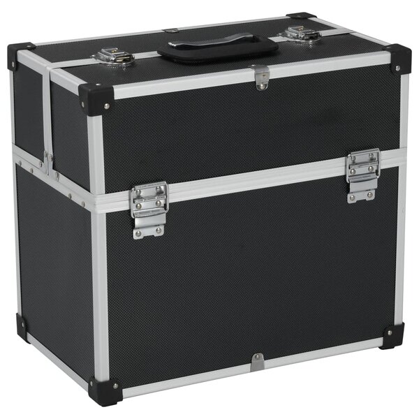 vidaXL Boîte à outils 38x22 5x34 cm Noir Aluminium