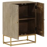 vidaXL Buffet noir 55x30x76 cm bois massif de manguier et fer