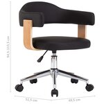 vidaXL Chaise pivotante de bureau Noir Bois courbé et similicuir