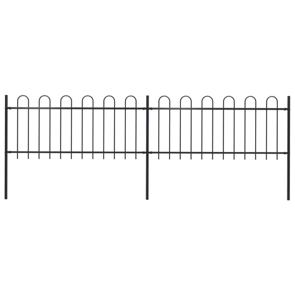 vidaXL Clôture de jardin avec dessus en cerceau Acier 3 4 x 0 8 m Noir