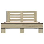 vidaXL Cadre de lit sans matelas chêne sonoma 135x190 cm