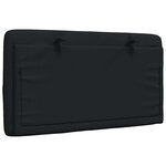 vidaXL Coussin de tête de lit noir 90 cm tissu
