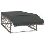 vidaXL Salon de jardin 2 Pièces avec coussins Résine tressée Gris