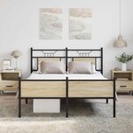 vidaXL Cadre de lit sans matelas chêne sonoma 137x190 cm