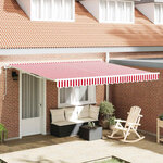 vidaXL Auvent Rétractable 400 × 300 cm Rouge et blanc