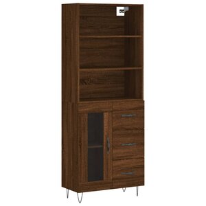vidaXL Buffet haut Chêne marron 69 5x34x180 cm Bois d'ingénierie