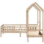 vidaXL Ensemble de lit et de banc avec toit 90x200 cm bois pin massif
