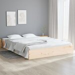 vidaXL Cadre de lit bois massif 150x200 cm très grand