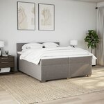 vidaXL Sommier à lattes de lit avec matelas Taupe 200x200 cm Tissu