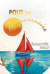 69-3132 Carte Anniversaire Bateau Voilier pour Homme Femme qui aime la Mer Océan Lac Peinture Aquarelle - Finitions Dorure Or Doré + Gaufrage en Relief +1 Enveloppe Format 12x17cm - Fabriqué en Europe