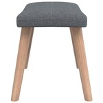 vidaXL Chaise de relaxation avec tabouret Gris foncé Tissu