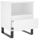 vidaXL Table de chevet Blanc 40x35x50 cm Bois d’ingénierie