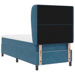 vidaXL Lit à ressorts avec matelas bleu foncé 90 x 190 cm en velours