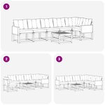 vidaXL Ensemble de canapés d'extérieur 7 pc Naturel et noir