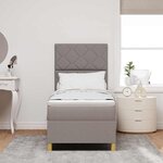 vidaXL Lit à ressort LED avec matelas Taupe 80 x 200 cm tissu