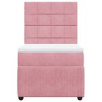 vidaXL Sommier à lattes de lit et matelas Rose 80x200 cm Velours