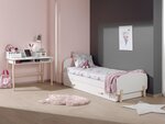 KIDDY Lit simple et sommier 90x200cm Blanc + lit gigogne + bureau