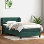 vidaXL Sommier à lattes de lit et matelas vert foncé 100x210cm velours