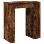 vidaXL Table de bar avec étagères chêne fumé bois d'ingénierie