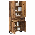 vidaXL Haut Armoire 2 Pièces Bois Ancien Bois Aggloméré et Verre