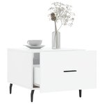 vidaXL Table basse blanc brillant 50x50x40 cm bois d'ingénierie
