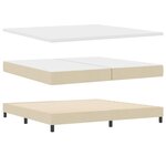 vidaXL Lit à ressorts avec tête de lit Crème 200 x 200 cm tissu