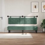 vidaXL Tête de lit suspendue Avec lumière LED Vert Mer Velours