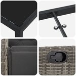 vidaXL Ensemble de jardin 7 pièces Gris Rattan Poly